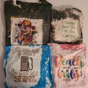4 distressed womens shirts